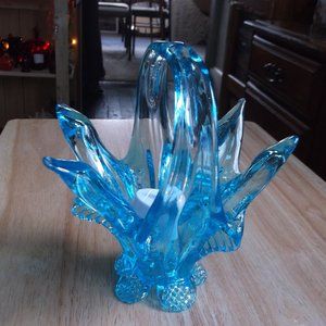 vintage art glass basket